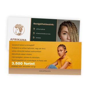 Afrikana bankjegy méretű fodrász szórólap
